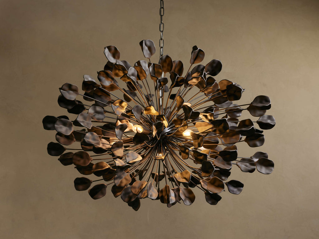 Clear Glass Round chandelier - Flora Court for dining room view 3