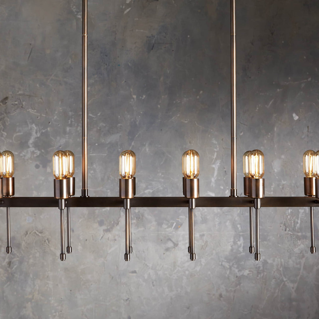 Black Brass Linear chandelier - Paloma Wisp for dining room view 1