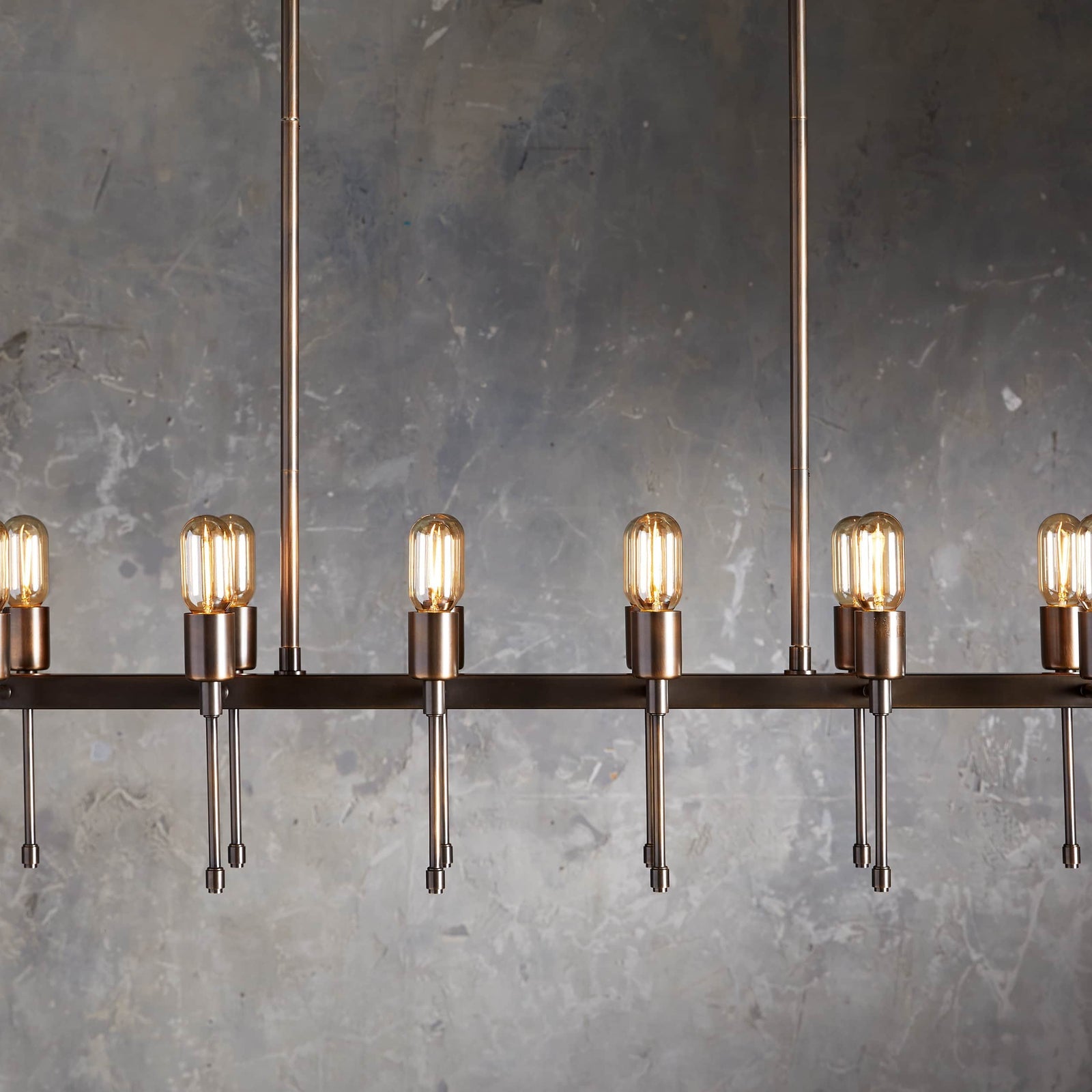 Black Brass Linear chandelier - Paloma Wisp for dining room view 1