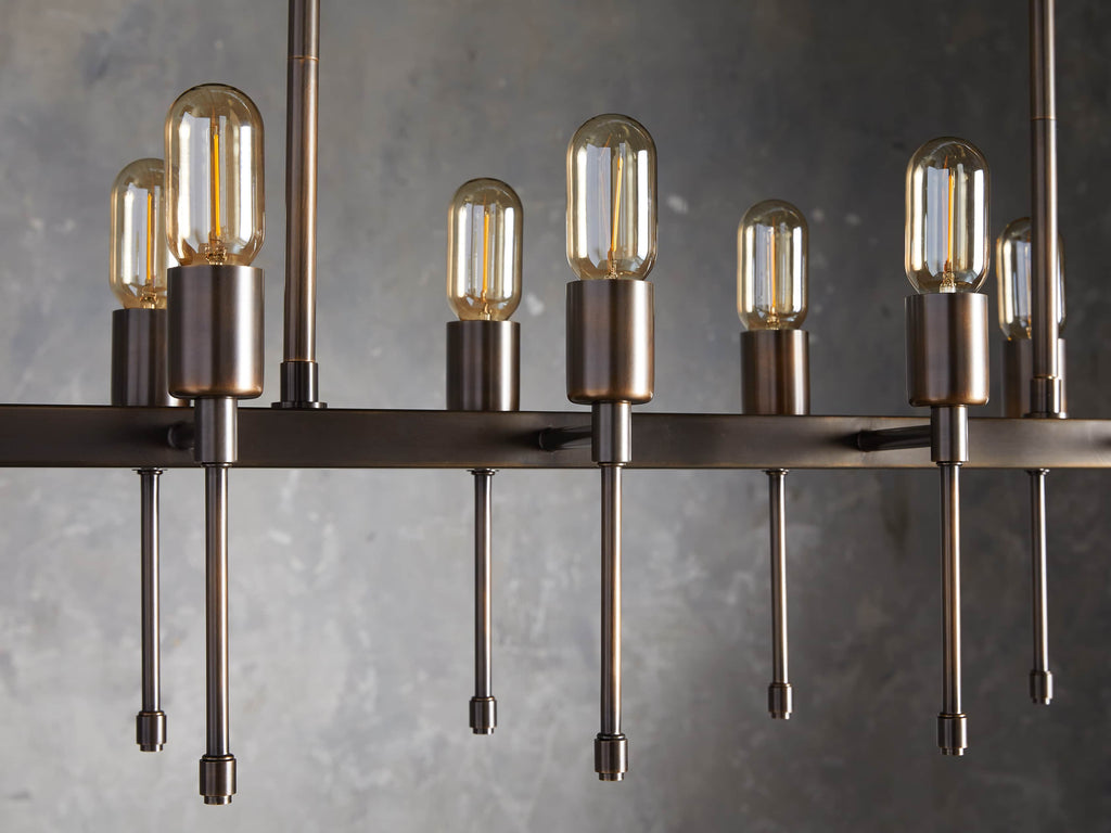 Black Brass Linear chandelier - Paloma Wisp for dining room view 4