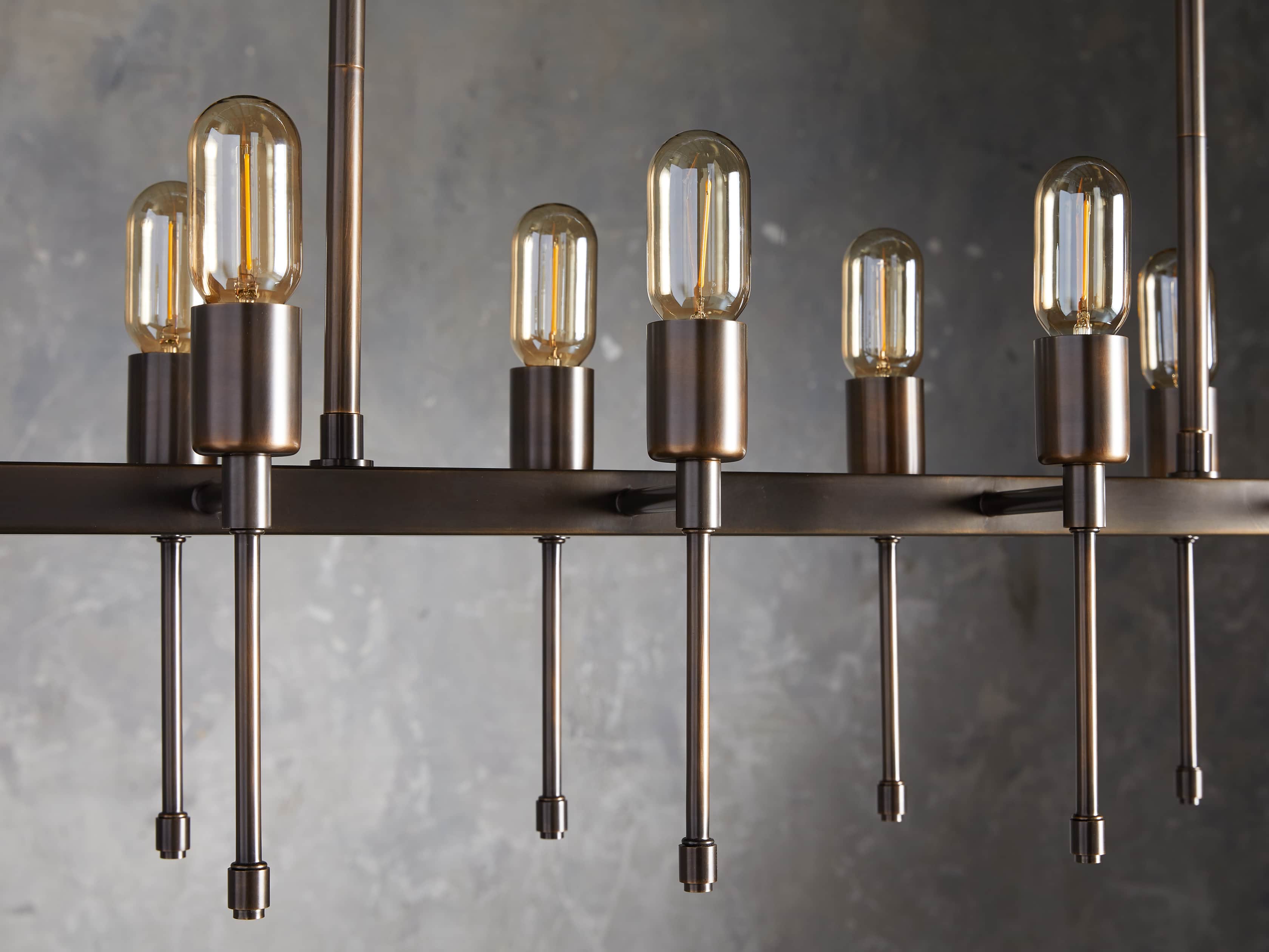 Black Brass Linear chandelier - Paloma Wisp for dining room view 4