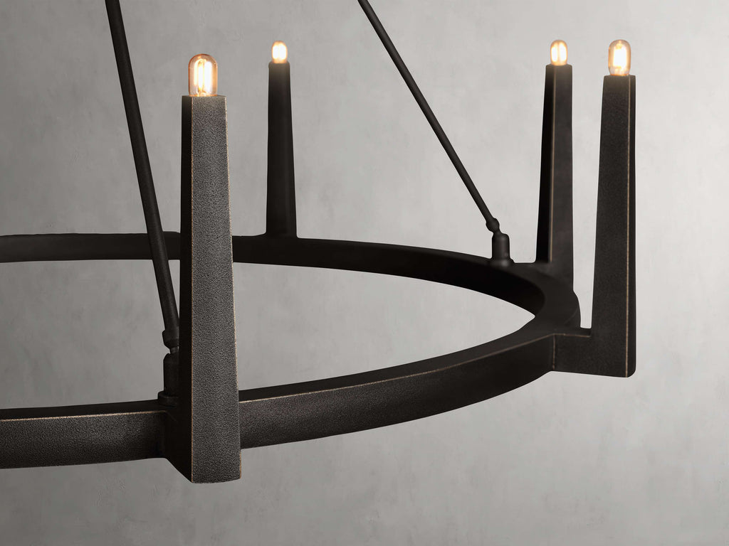 Clear Brass Round chandelier - Onda Wisp for dining room view 4