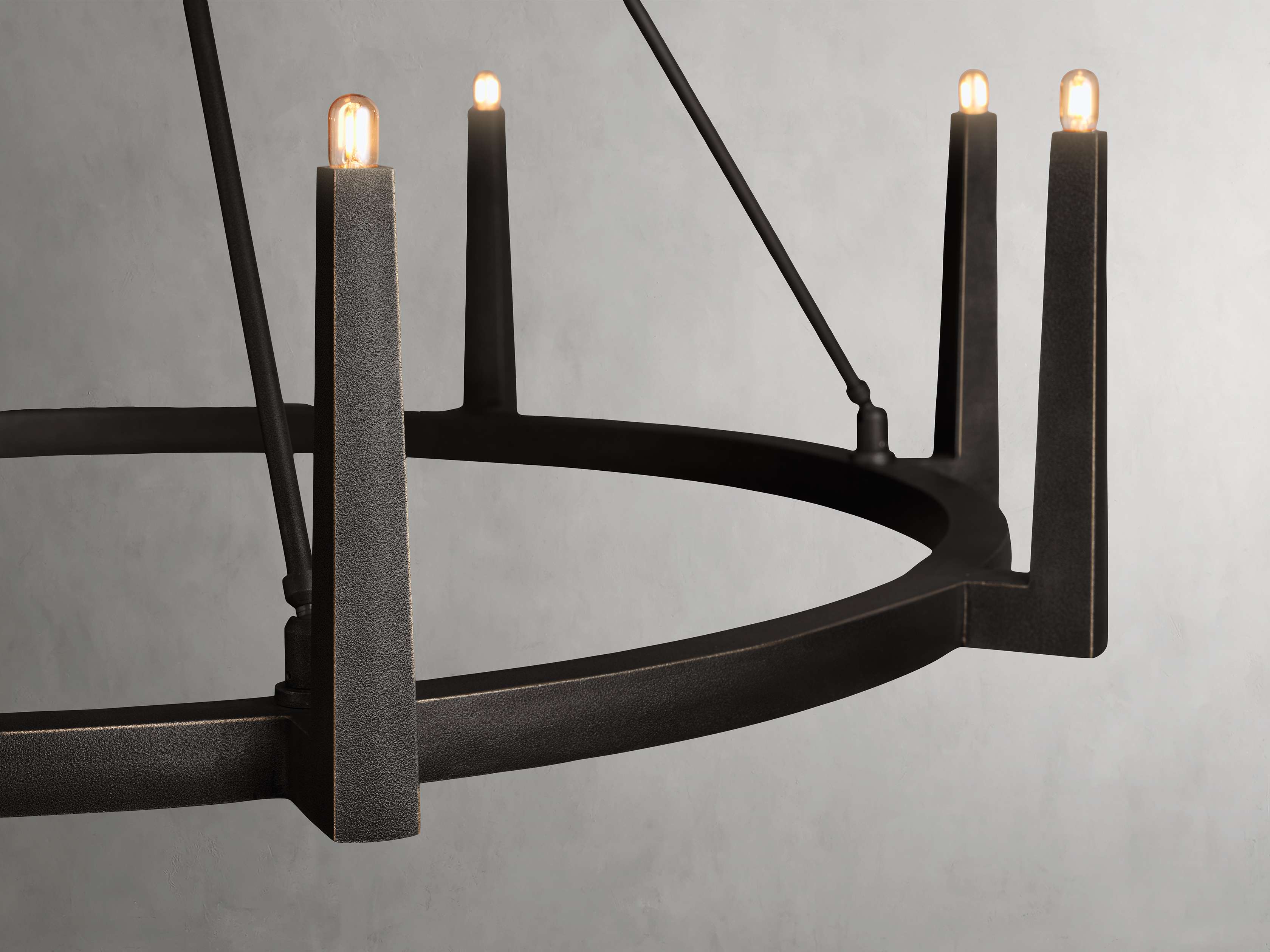 Clear Brass Round chandelier - Onda Wisp for dining room view 4
