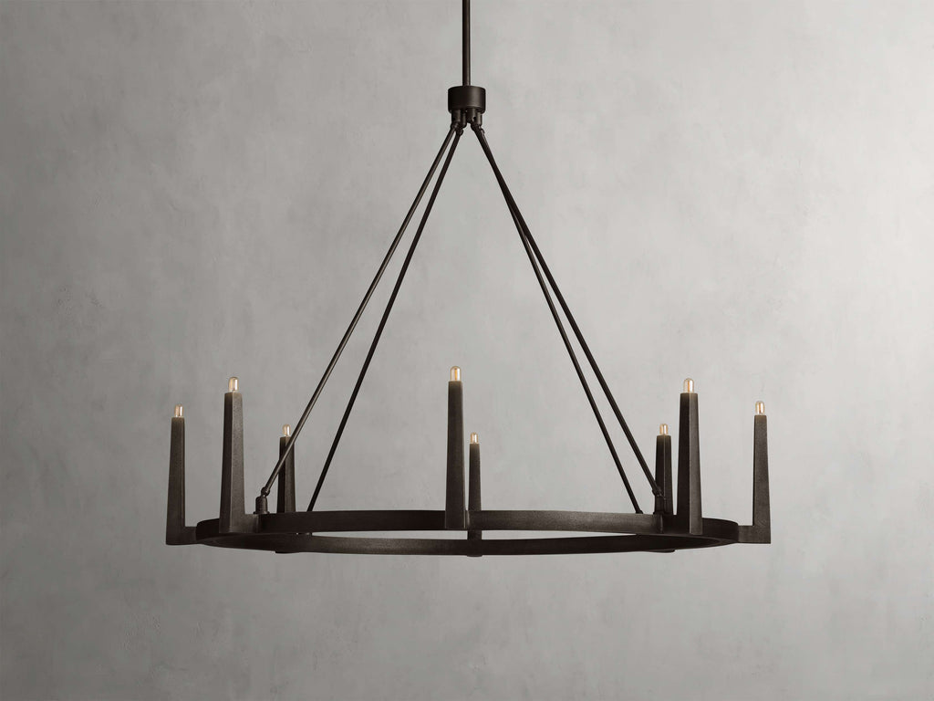 Clear Brass Round chandelier - Onda Wisp for dining room view 3
