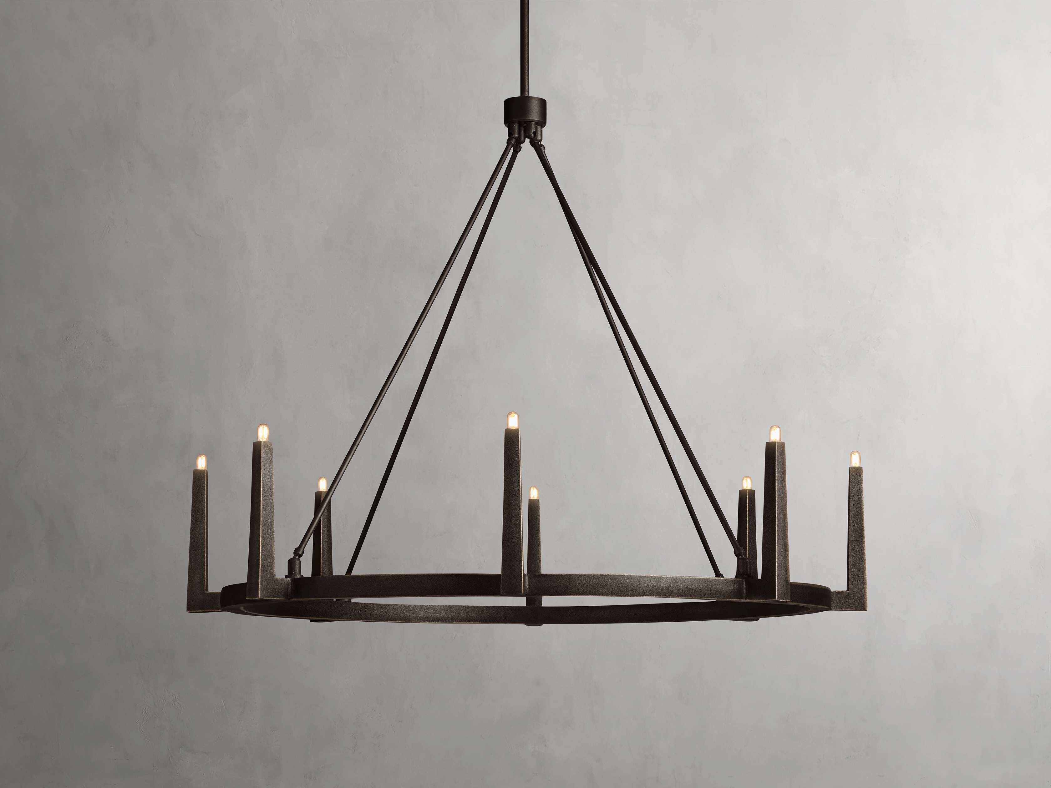 Clear Brass Round chandelier - Onda Wisp for dining room view 10