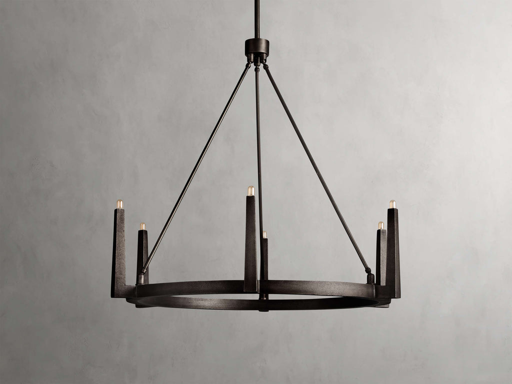 Clear Brass Round chandelier - Onda Wisp for dining room view 6