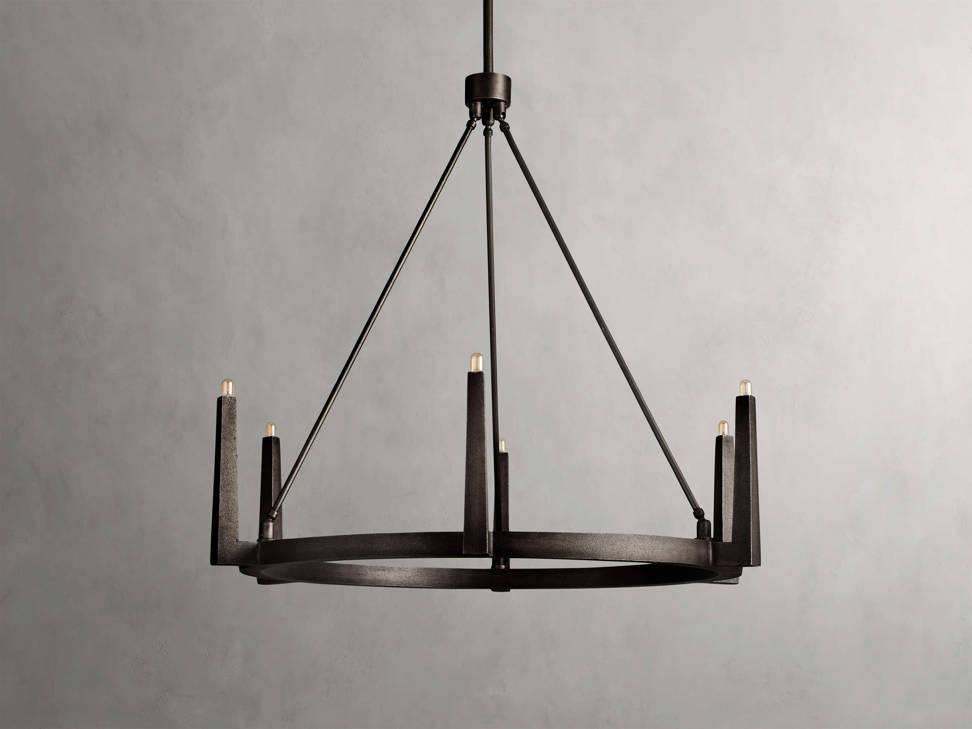 Clear Brass Round chandelier - Onda Wisp for dining room view 6