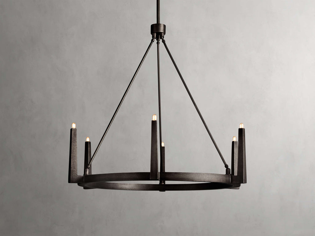 Clear Brass Round chandelier - Onda Wisp for dining room view 11