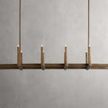 Clear Brass Linear chandelier - Gemma Wisp for dining room view 1