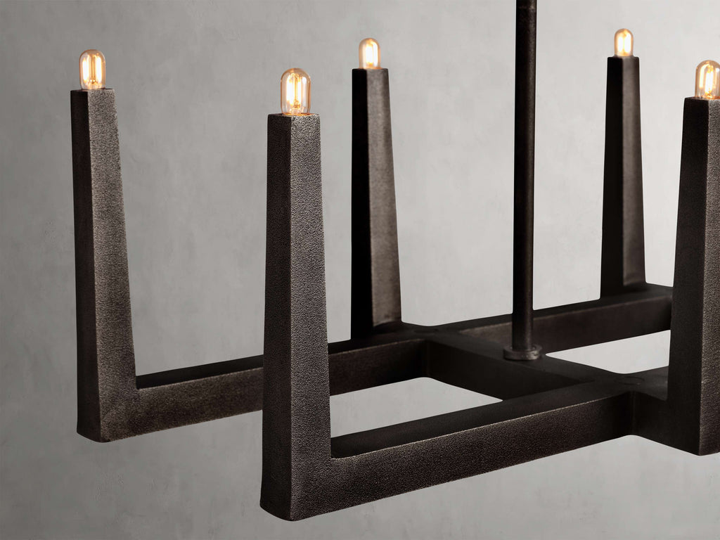 Clear Brass Linear chandelier - Gemma Wisp for dining room view 10