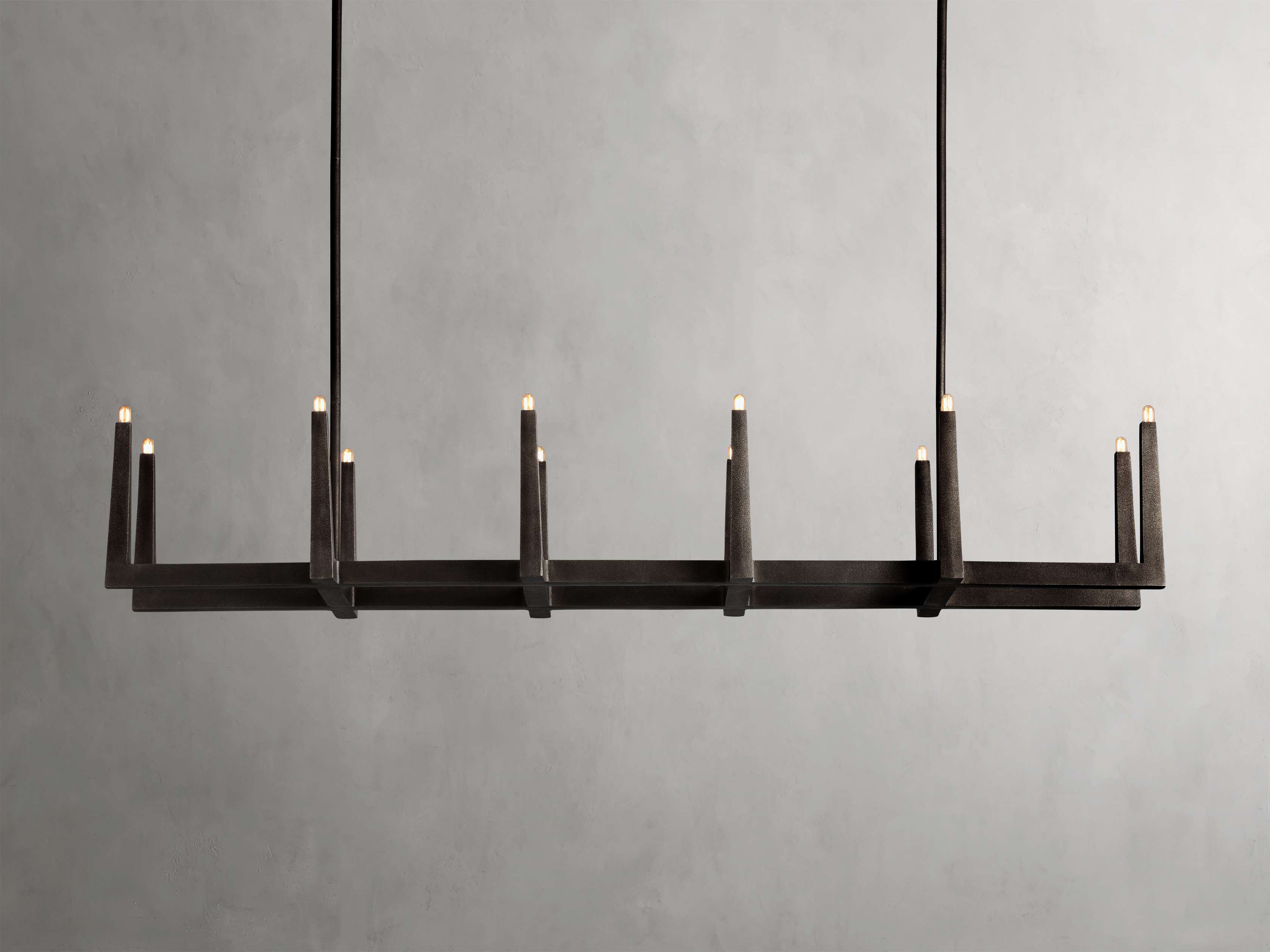 Clear Brass Linear chandelier - Gemma Wisp for dining room view 20