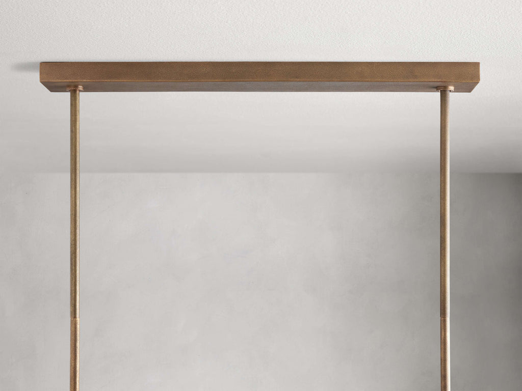 Clear Brass Linear chandelier - Gemma Wisp for dining room view 8