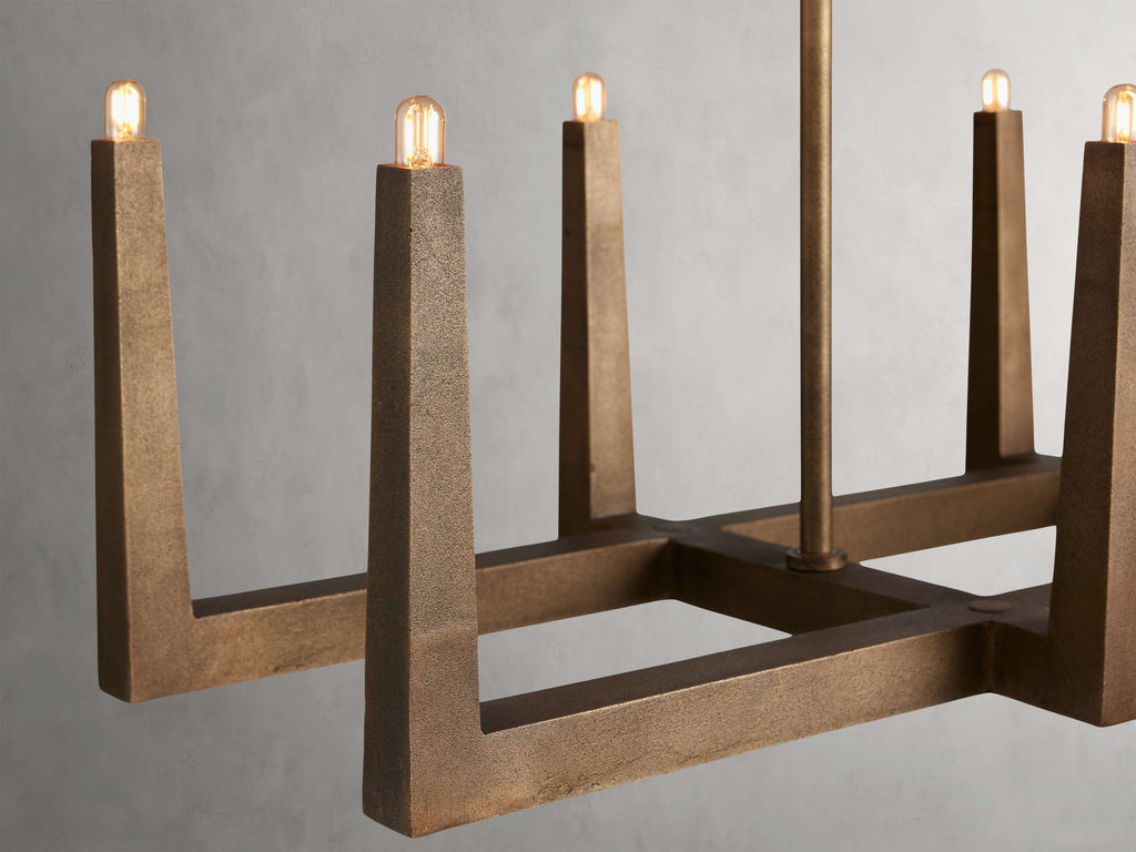 Clear Brass Linear chandelier - Gemma Wisp for dining room view 7