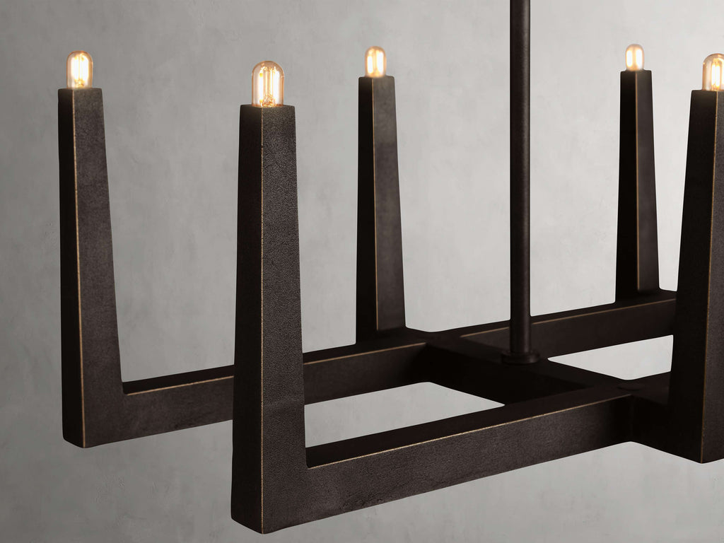 Clear Brass Linear chandelier - Gemma Wisp for dining room view 17