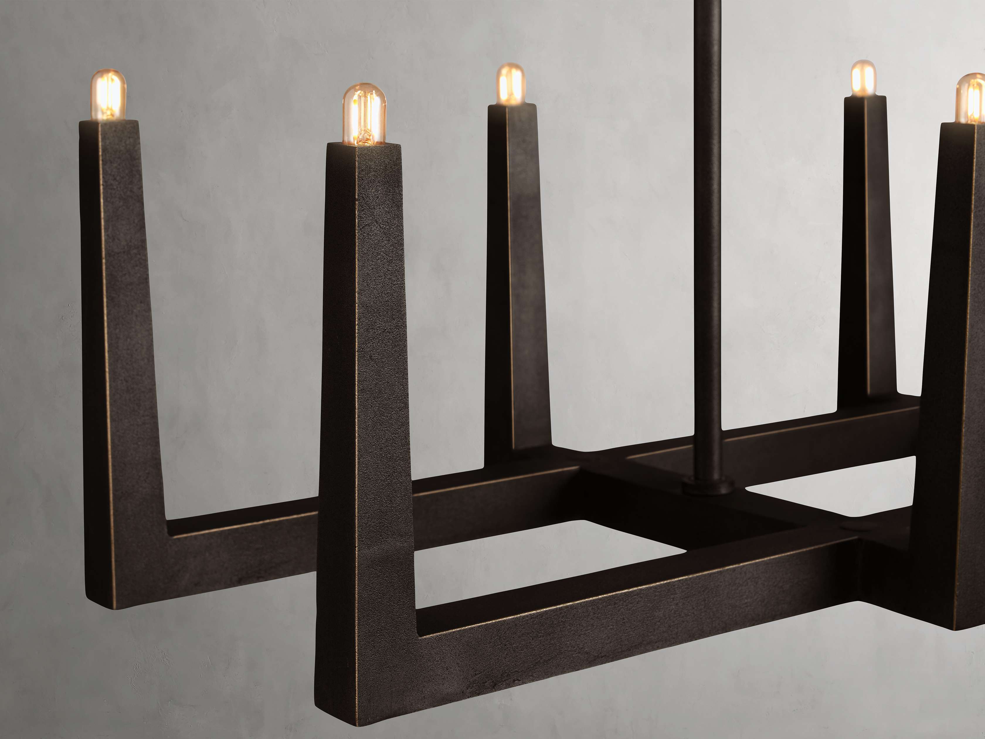 Clear Brass Linear chandelier - Gemma Wisp for dining room view 17