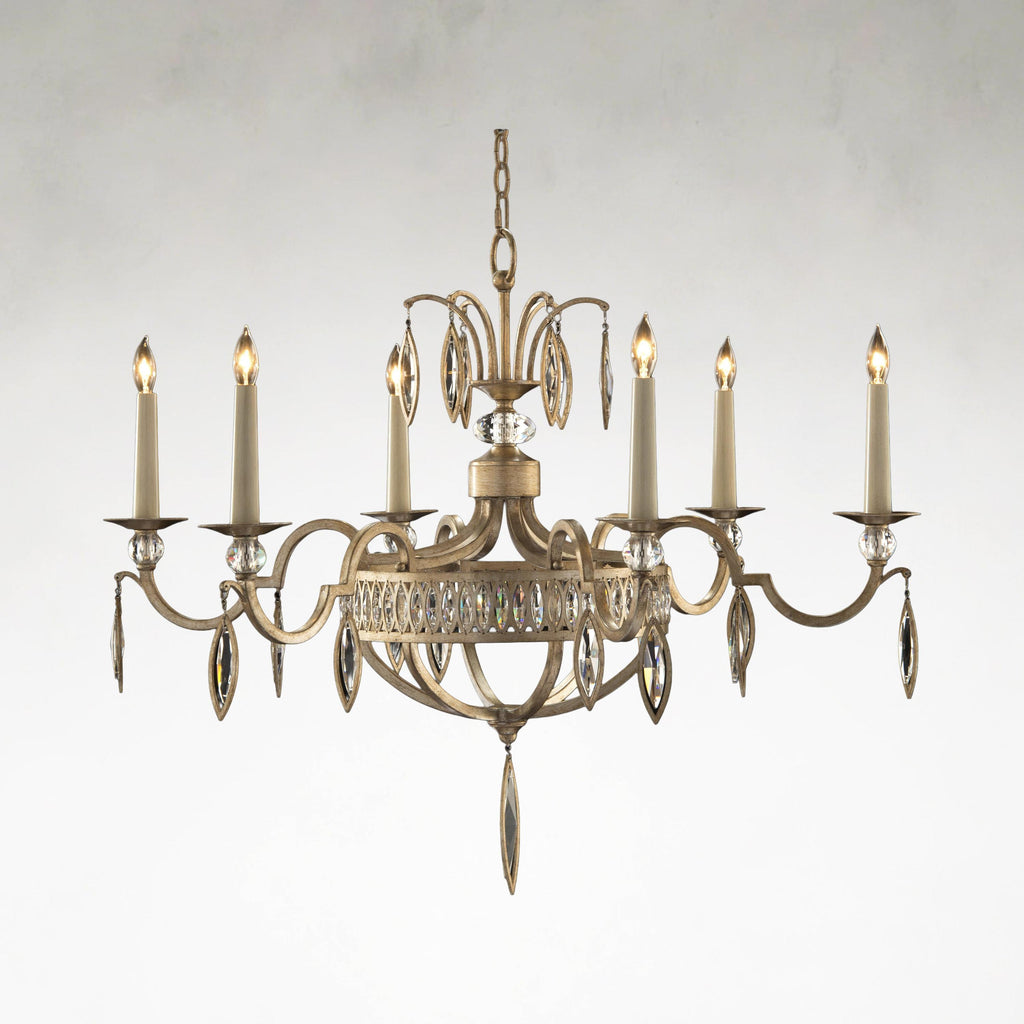 6-Light Silver Crystal LED Chandelier - Arden Ray | Tianguang Chandelier