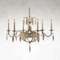 Marquis Crystal 6-Light 36-Inch Vintage Silver Leaf Chandelier Ceiling Light