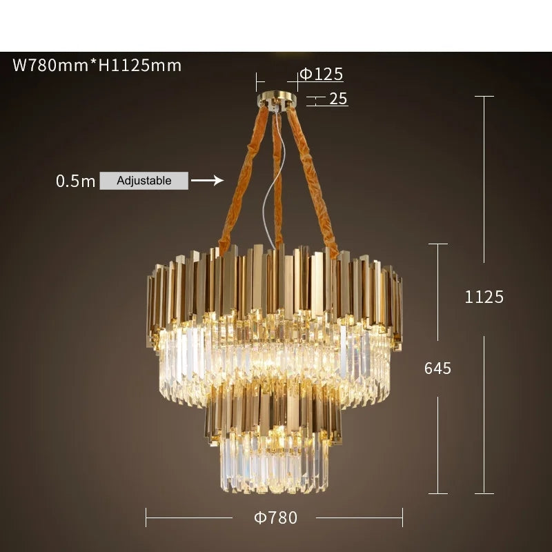 Clear Crystal Round chandelier - Nola House for dining room view 6