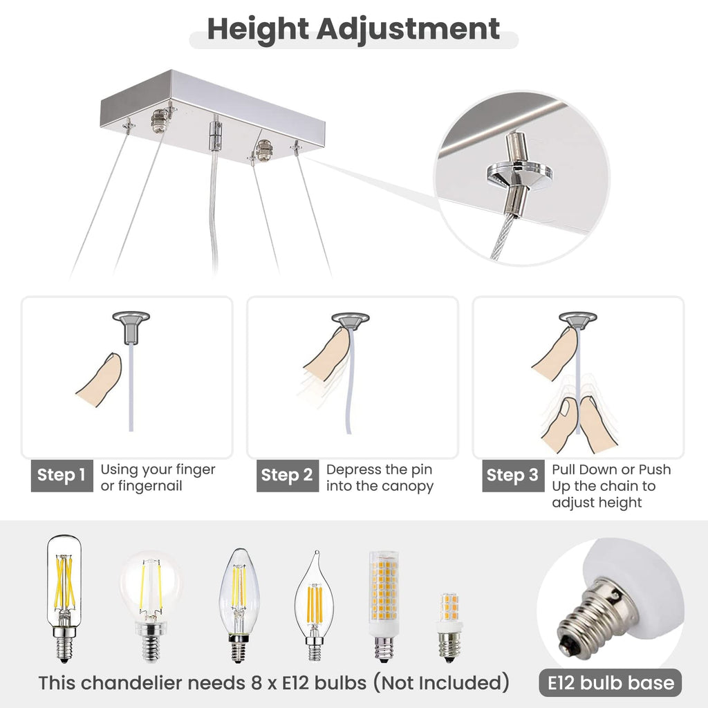 Gold Crystal Linear chandelier - Aria Lane for dining room view 6