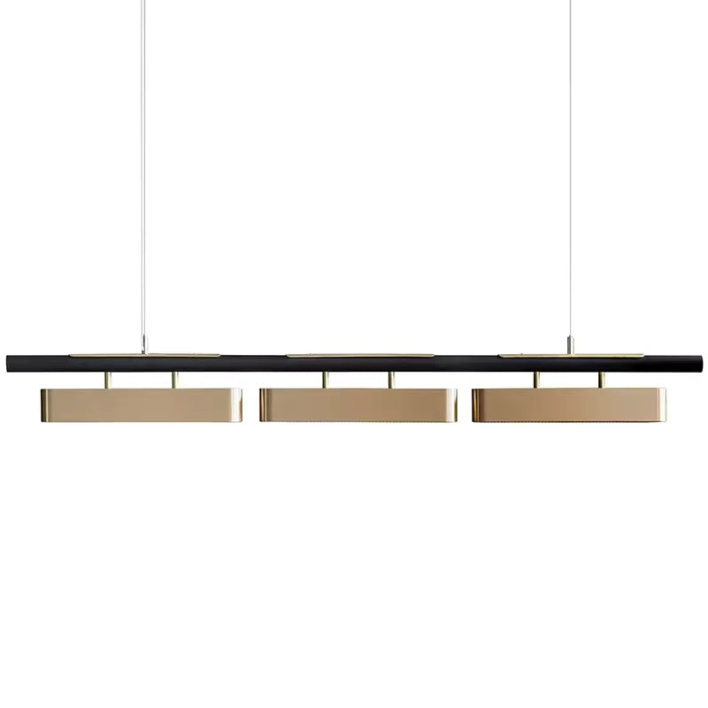 Brass Iron Linear chandelier - Talia Lane for dining room view 7