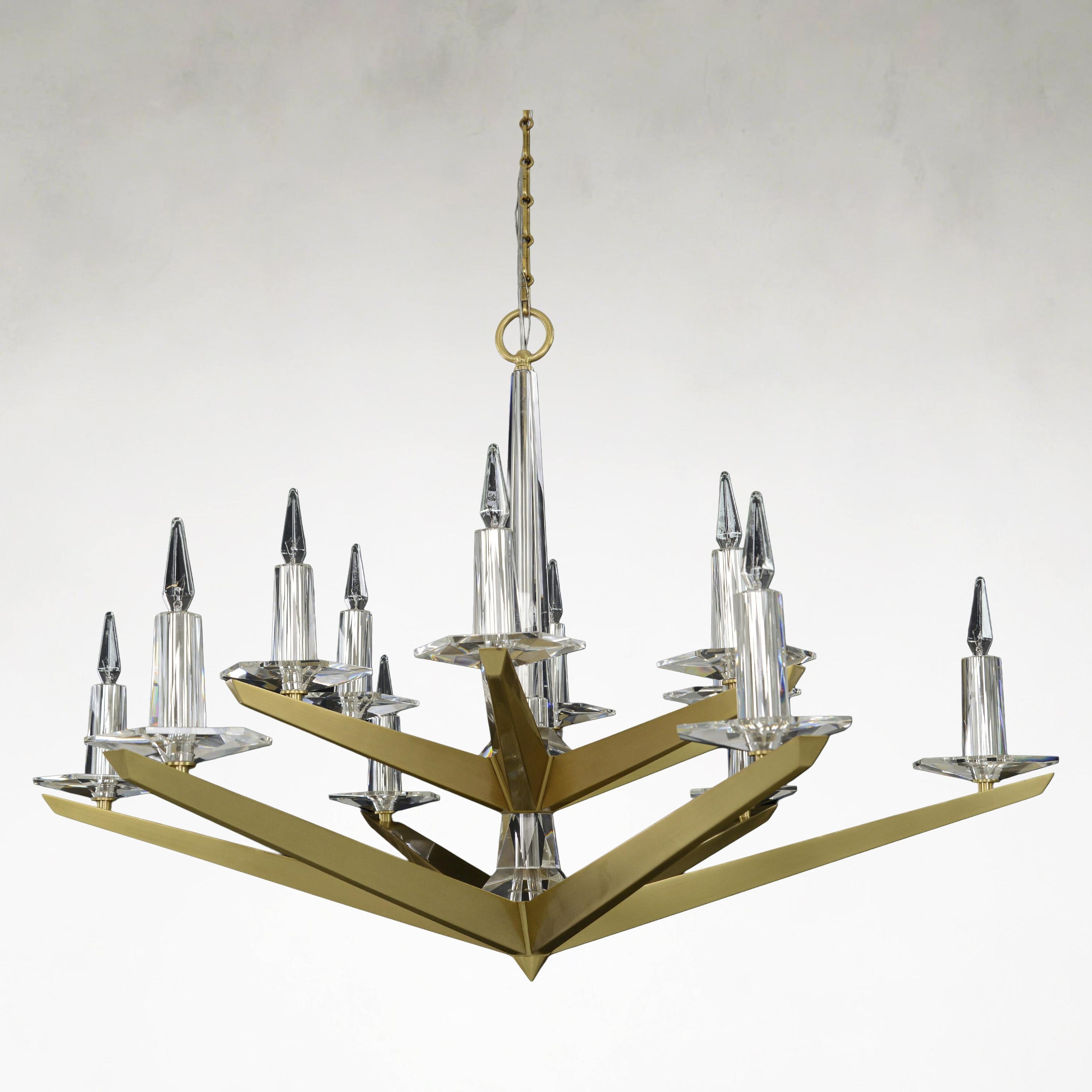 Crystal Linear chandelier - Isla Ray for dining room view 3