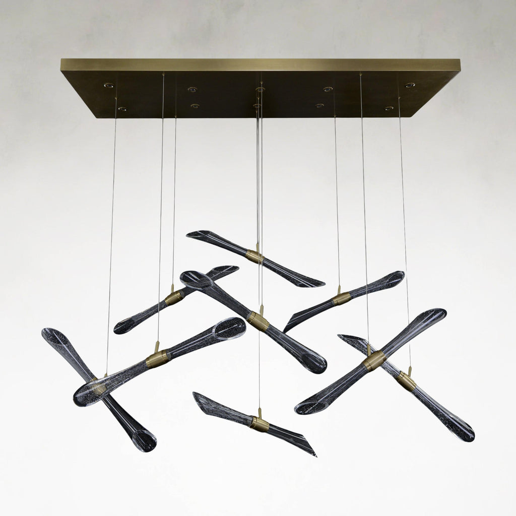 Crystal Linear chandelier - Nova Ray for dining room view 3