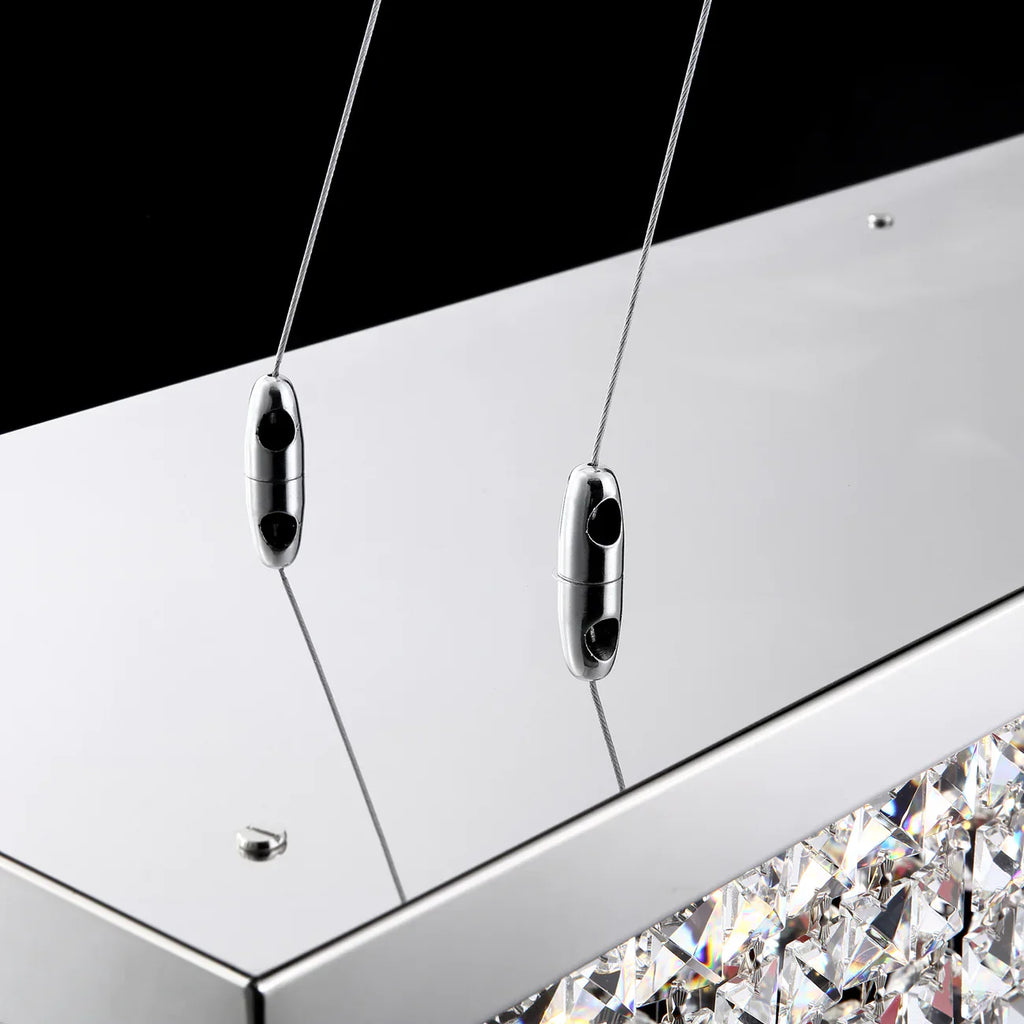 Black Crystal Linear chandelier - Yara Lane for dining room view 7