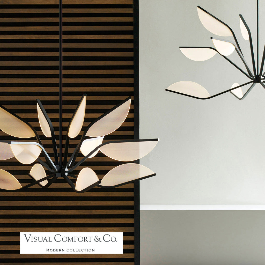 Matte Black Acrylic chandelier - Orion Arc for dining room view 4