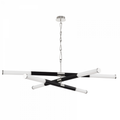 Polished Nickel Glass Linear chandelier - Gilda Meadow for dining room view 1