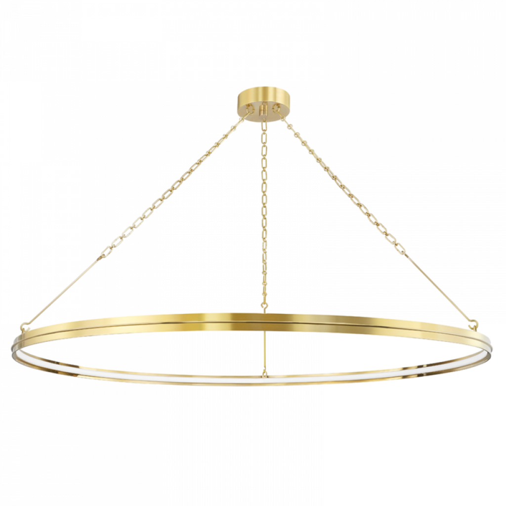 Brass Glass Round chandelier - Rhea Meadow for dining room view 2