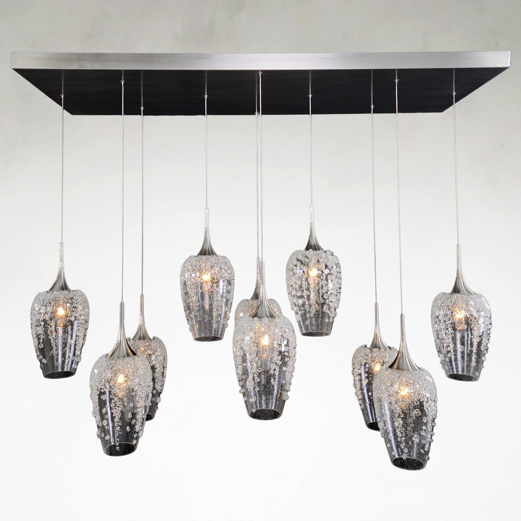 Acrylic Linear chandelier - Clara Stone for dining room view 1