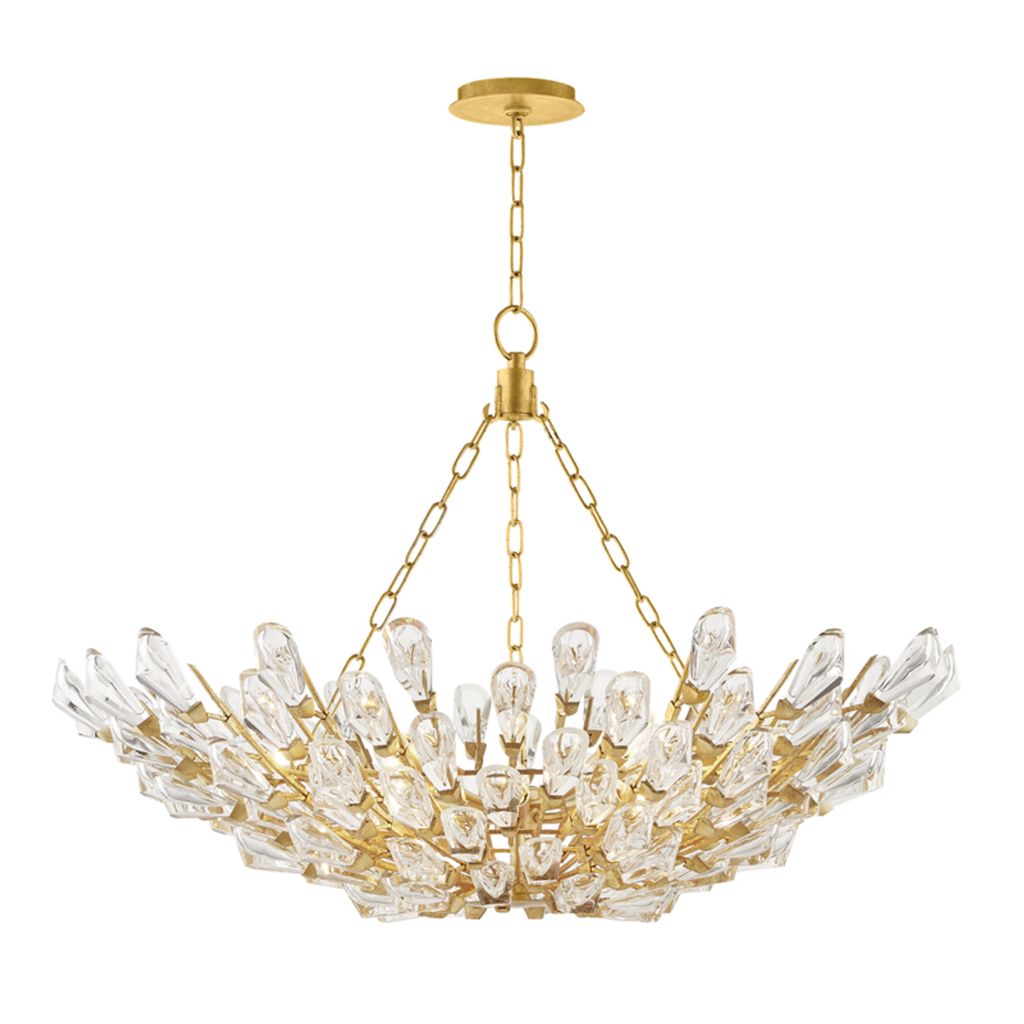 Brass Crystal Candle chandelier - Dune Dawn for dining room view 1