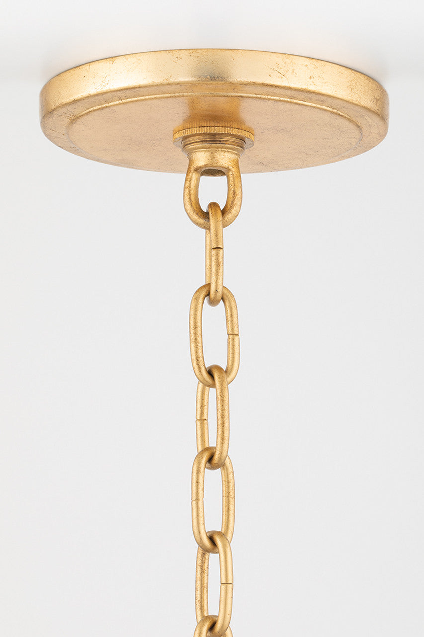 Gold Glass Candle chandelier - Kaia Meadow for dining room view 3
