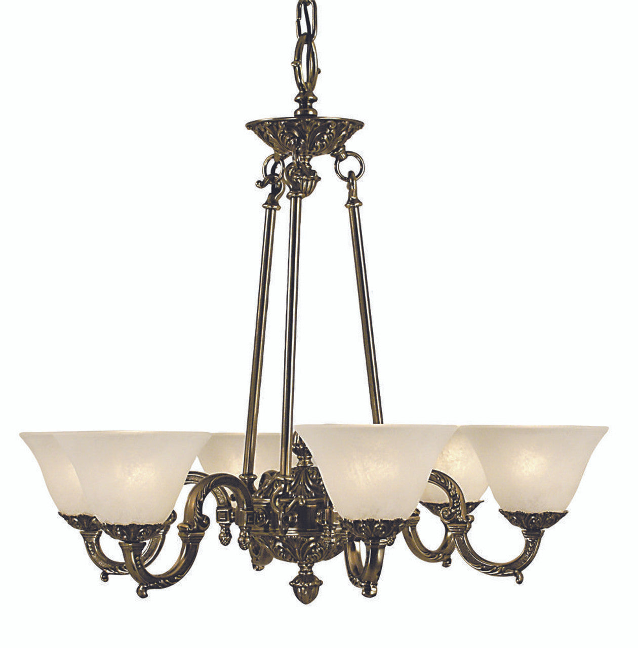 Napoleonic Chandelier, 6-Light, Mahogany Bronze with Champagne Marble Glass, 28"W (7886 MB/CM YCWX)