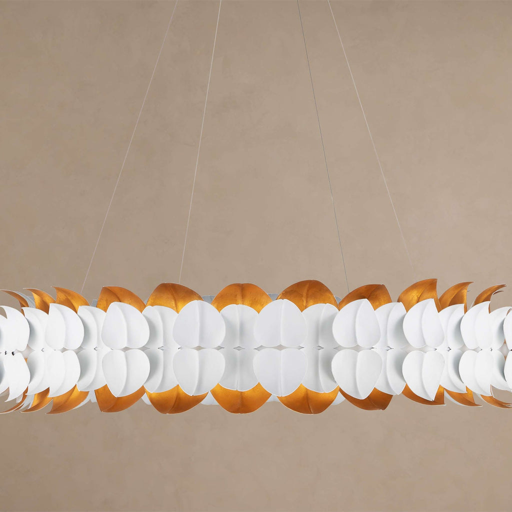 White Iron chandelier - Vale Wisp for dining room view 1
