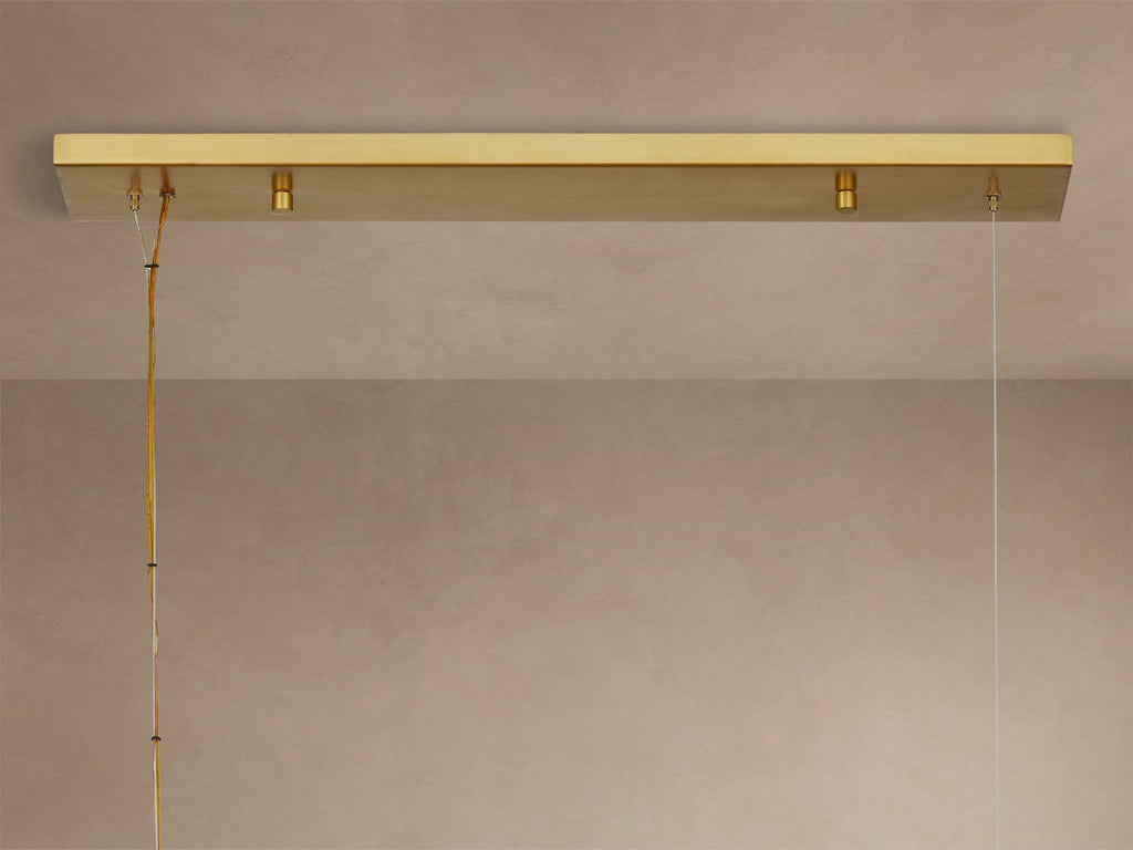 Brass Glass Linear chandelier - Wren Wisp for dining room view 4