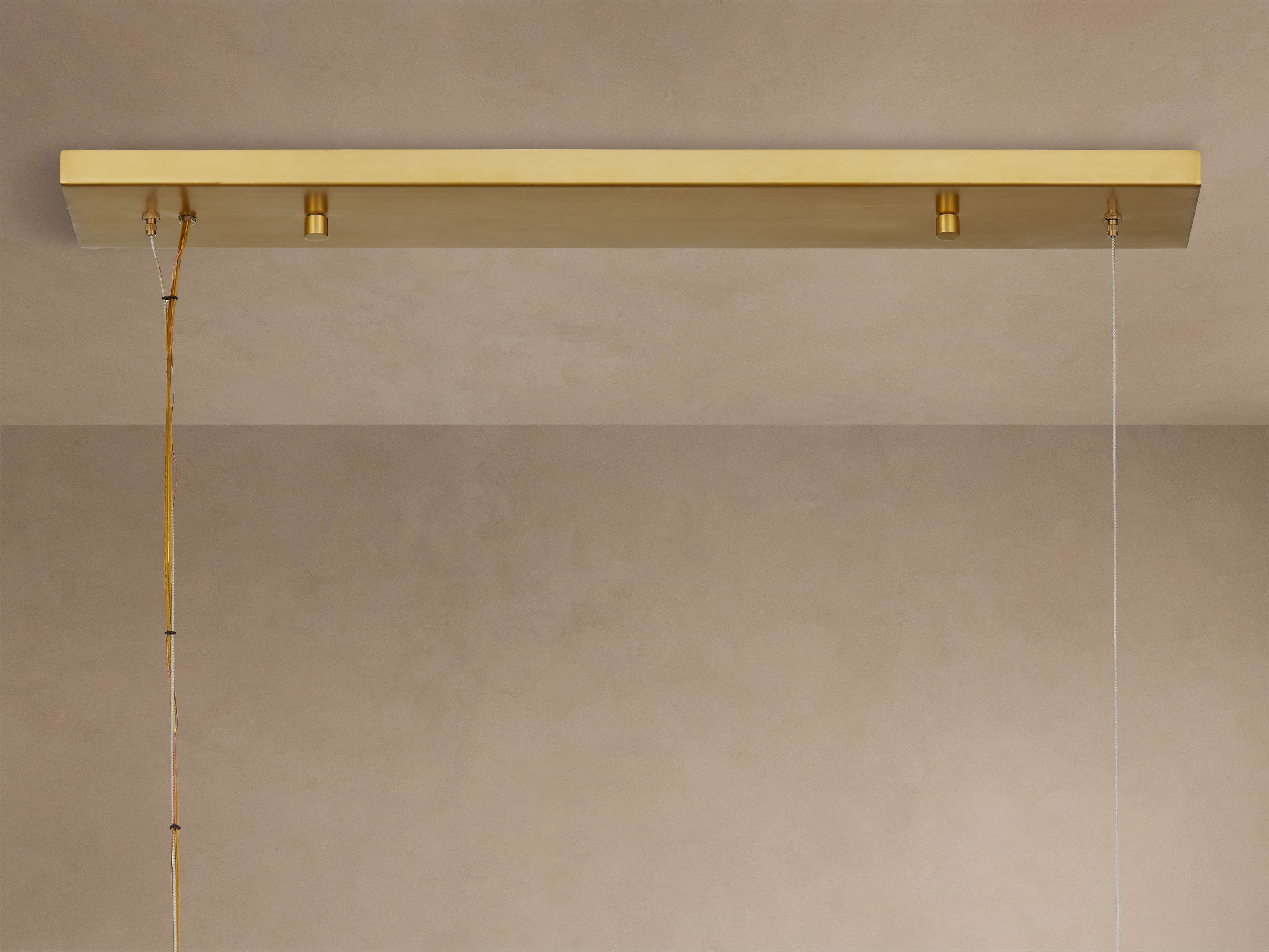 Brass Glass Linear chandelier - Wren Wisp for dining room view 4