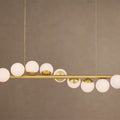 Brass Glass Linear chandelier - Wren Wisp for dining room view 1