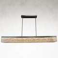 Brushed Nickel Acrylic Linear chandelier - Pavia Stone for dining room view 1