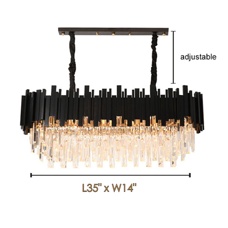 Black Crystal chandelier - Linnea Court for dining room view 4