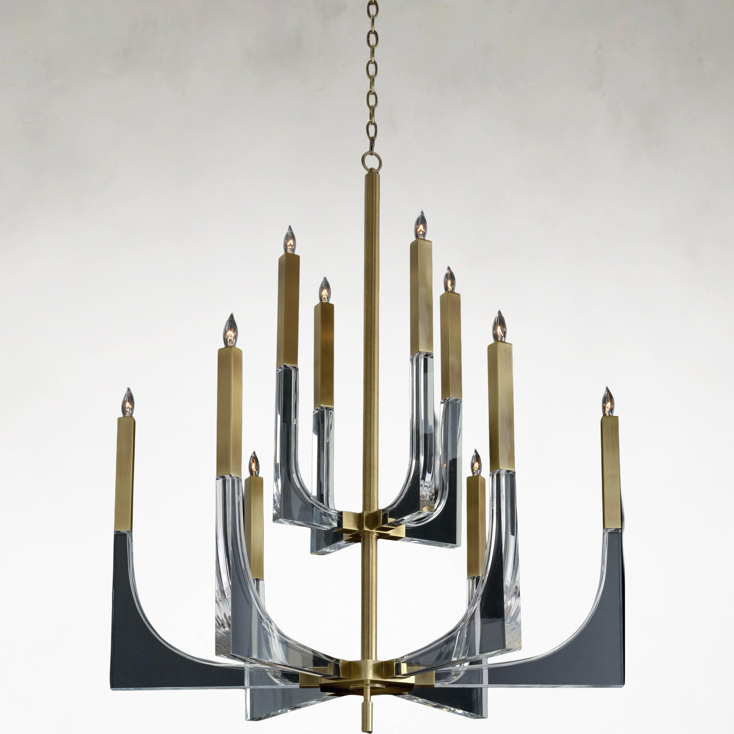 Brass Acrylic LED Chandelier - Ottilie Stone | Tianguang Chandelier