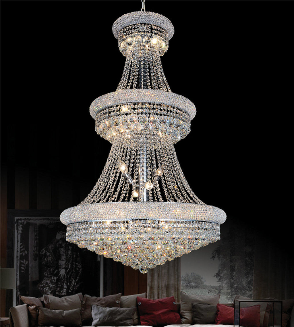 Chrome Metal Tiered chandelier - Gemma Gleam for dining room view 4