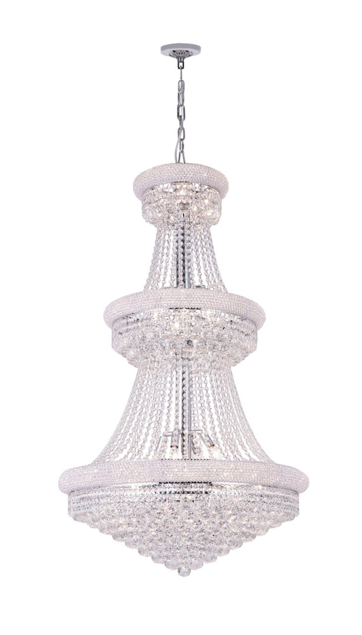 Chrome Metal Tiered chandelier - Gemma Gleam for dining room view 1