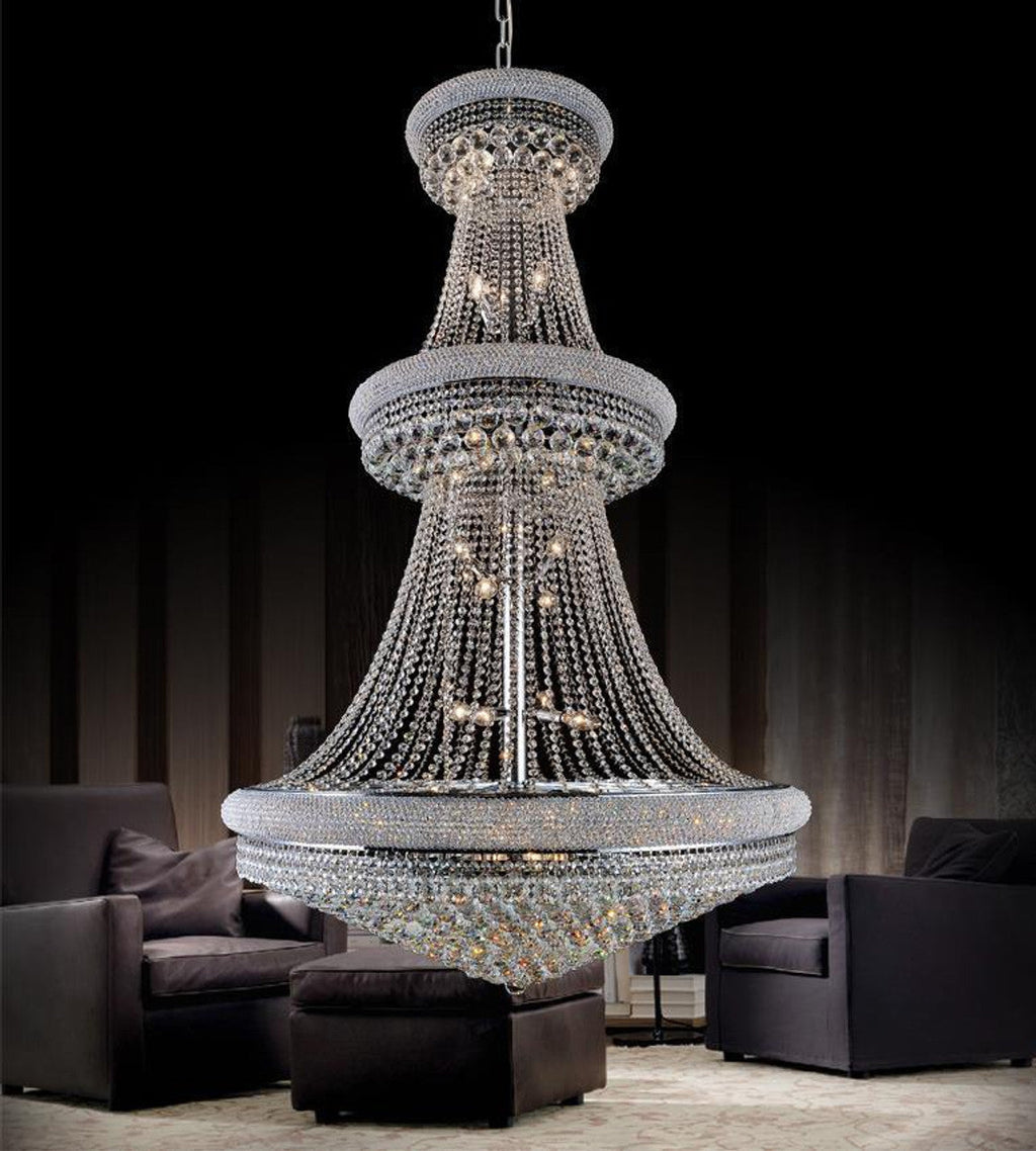 Clear Metal Tiered chandelier - Ilona Gleam for dining room view 3
