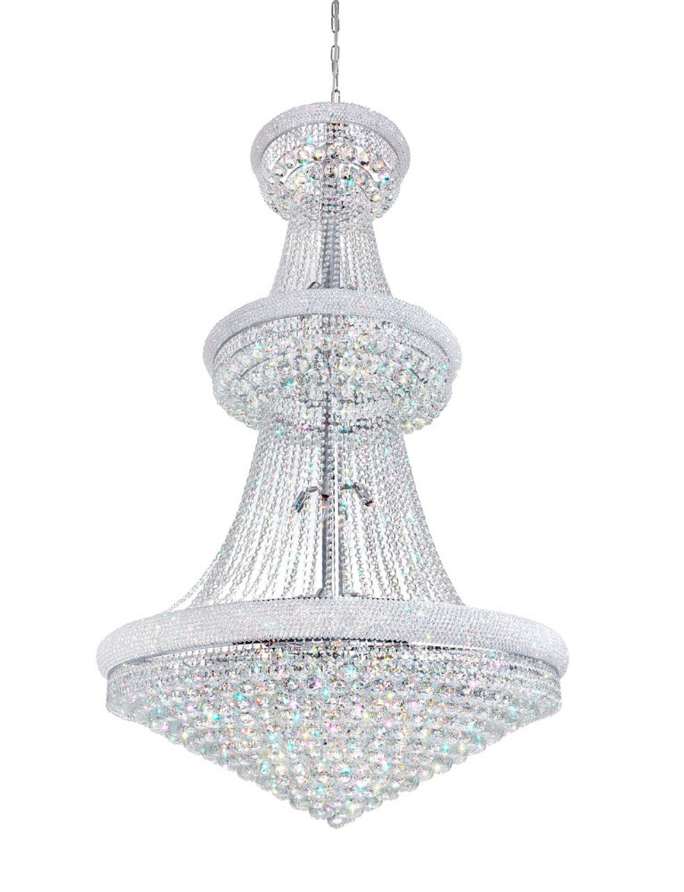 Clear Metal Tiered chandelier - Ilona Gleam for dining room view 1