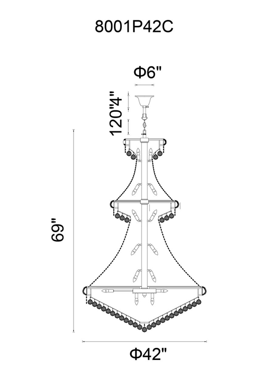Gold Tiered chandelier - Jessa Gleam for dining room view 2