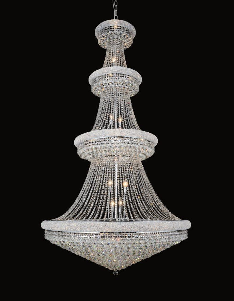 Chrome Crystal chandelier - Linnea Gleam for dining room view 1