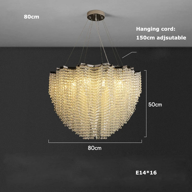 Clear Crystal chandelier - Jovie Bay for dining room view 7