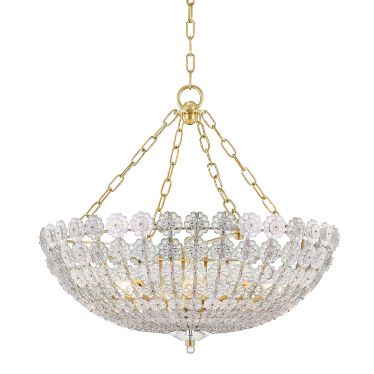 Brass Crystal Candle chandelier - Ember Dawn for dining room view 2