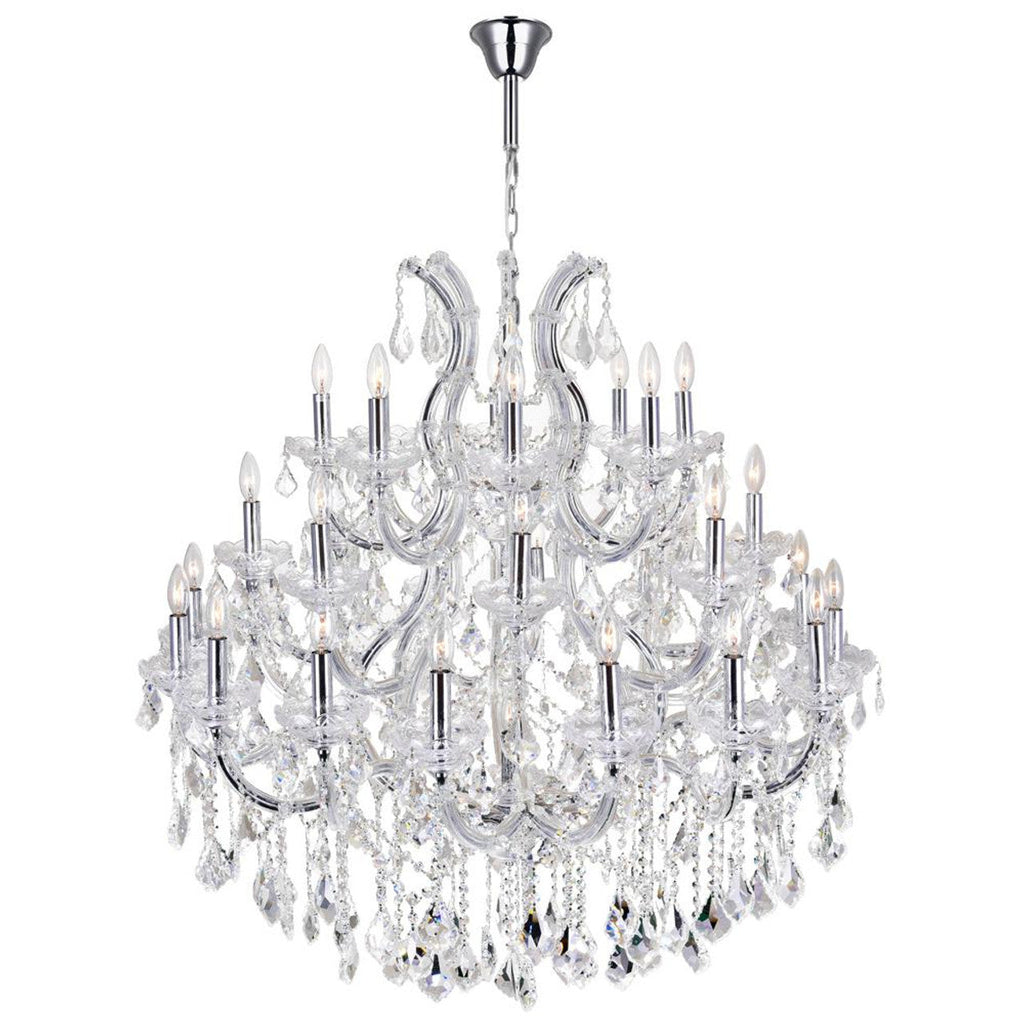 Chrome Metal chandelier - Nysa Gleam for dining room view 2